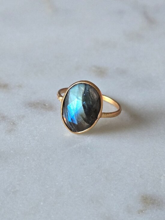 Cost Plus World Market Jewelry - Labradorite? Asymmetrical oval ring